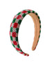 CHRISTMAS RED/GREEN FULLY CRYSTALIZED CHECKERED HEADBAND