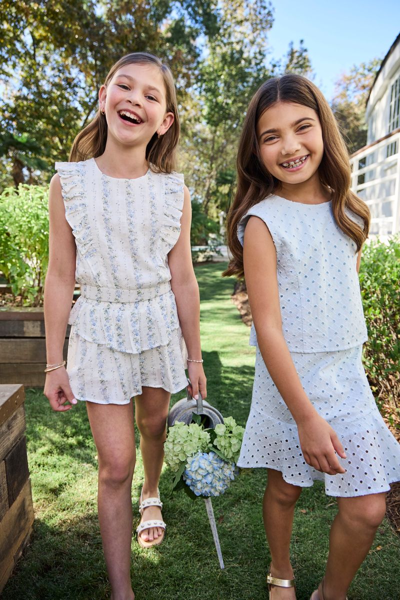 Cleo Dress Light Aqua Eyelet