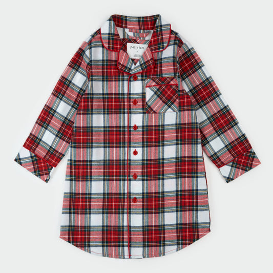 Red Tartan Plaid Flannel Night Gown