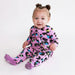 Footie Ruffled Zippered One Piece - Electric Leopard