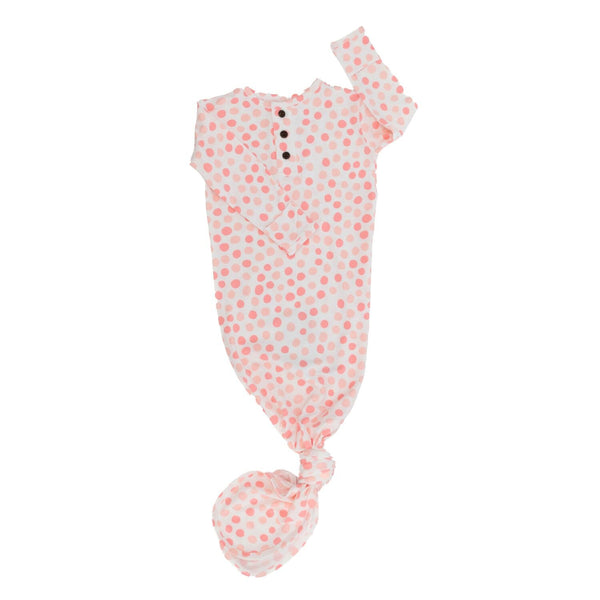 Knotted Gown - Polka Dot Pink