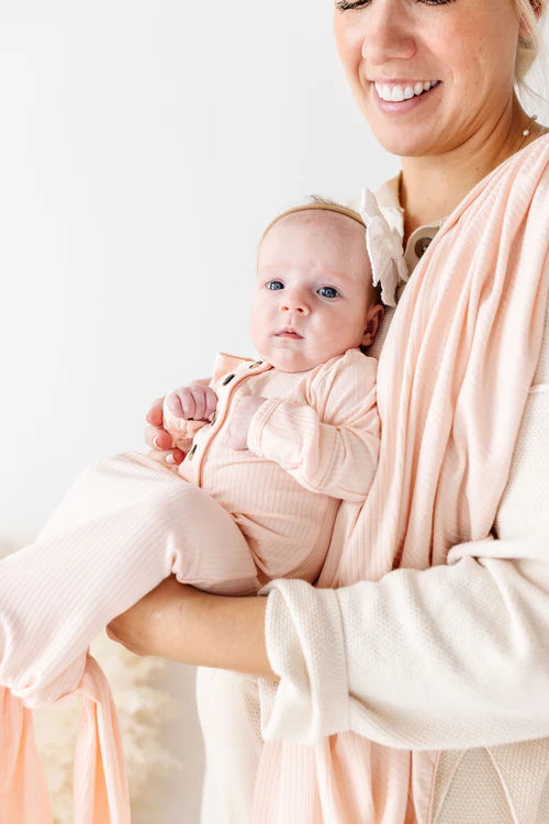 Rosie Ribbed Knotted Gown - Newborn-3 Month