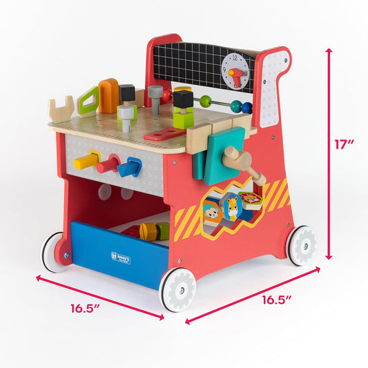 On-the-Go Wooden Workbench | 2-in-1 Push Walker Portable Tool Set (Local PICKUP only)