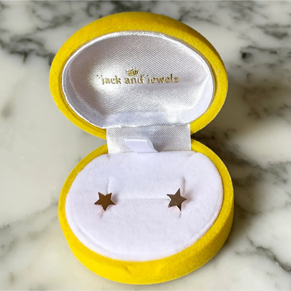 Yellow Gold Star Earrings