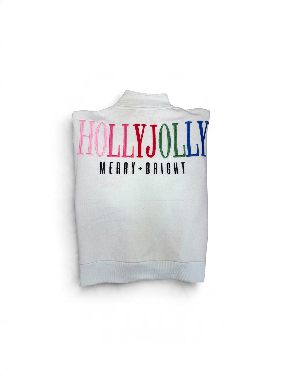 Holly Jolly Embroidery 1/4 zip Sweatshirt