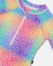 Long Sleeve One Piece Rashguard Gradient Rainbow Print