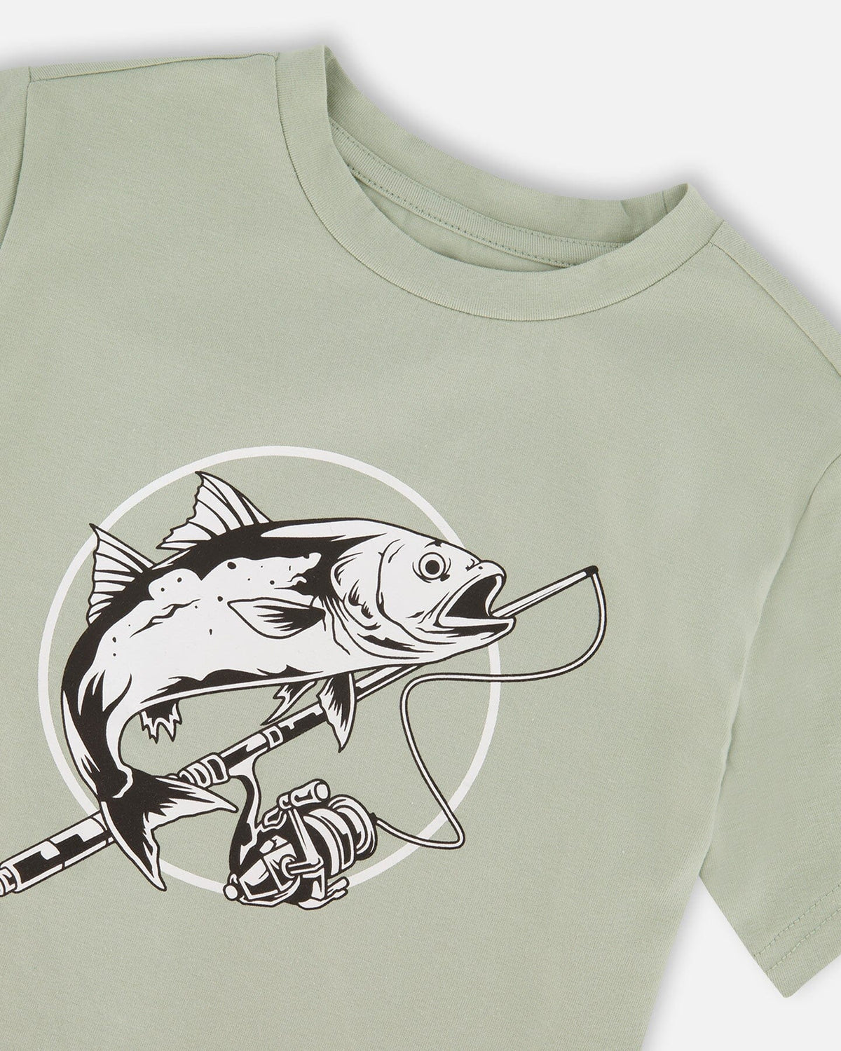 Organic Cotton Jersey T-Shirt With Print Sage