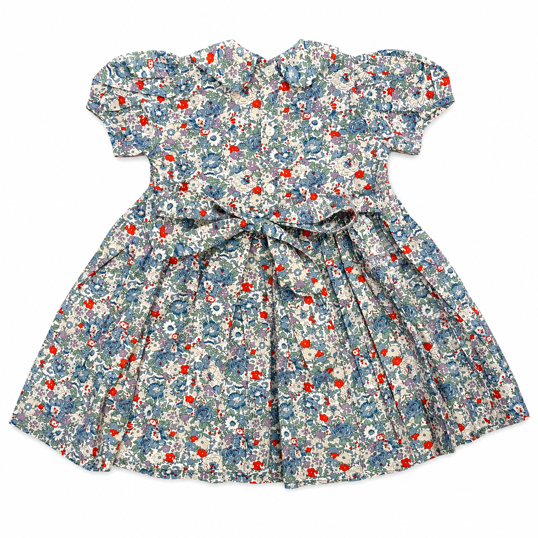 Gianna Blue Flower Smock Dress