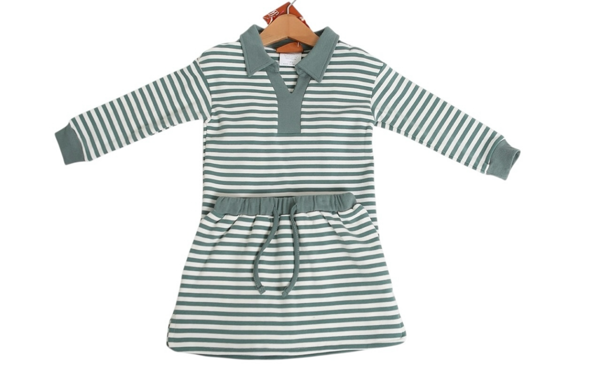 Isabelle Skort - Green Stripe