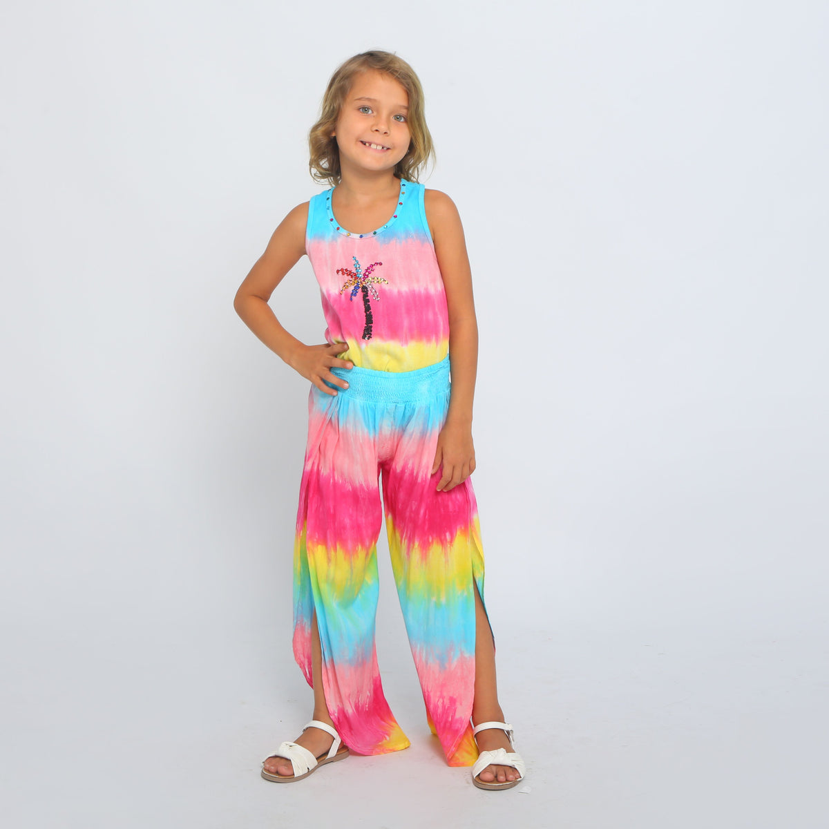 GEMMA PANT - RAINBOW TIE DYE