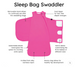 Sleep Bag Swaddler in Raspberry