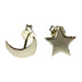Yellow Gold Moon and Star Earrings