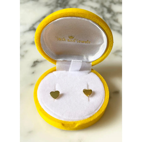 Yellow Gold Heart Earrings