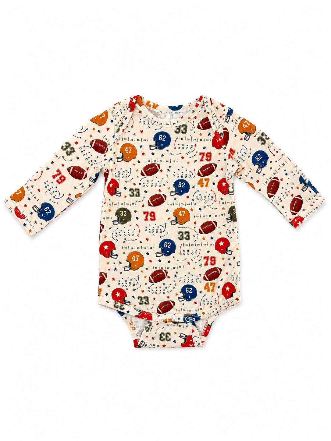 Long Sleeve Bodysuit, Vintage Football Playbook