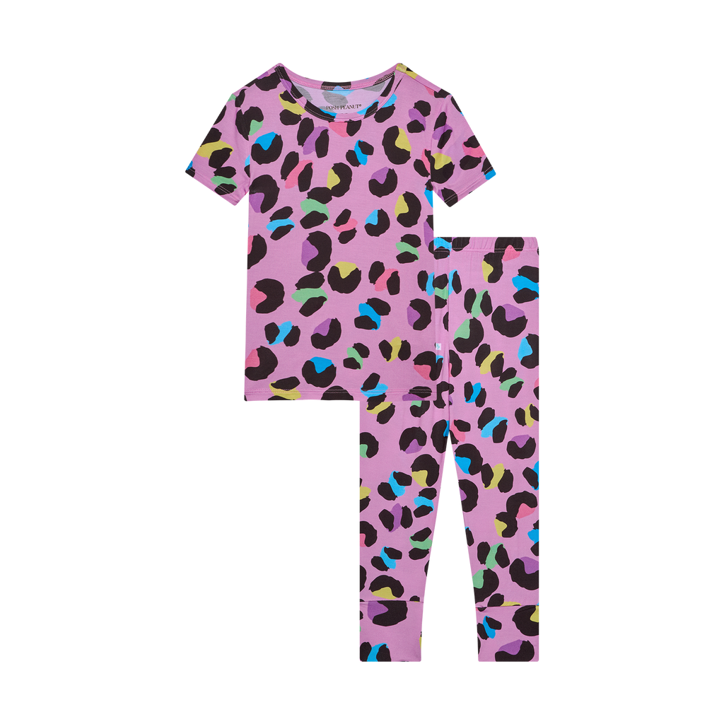 Short Sleeve Basic Pajama - Electric Leopard