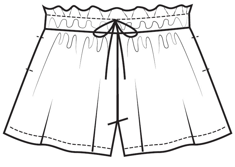 FRENCH TERRY PAPERBAG SHORTS - Bali Blue