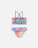 Two Piece Swimsuit Gradient Rainbow Print