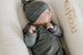 Slate Top Knot Hat 0-4M