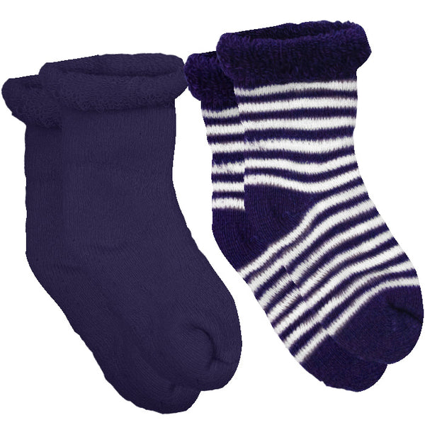 2-Pack Terry Newborn Socks - Navy
