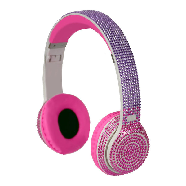 Wireless Express Stereo Bluetooth Bling Headphones, Pink