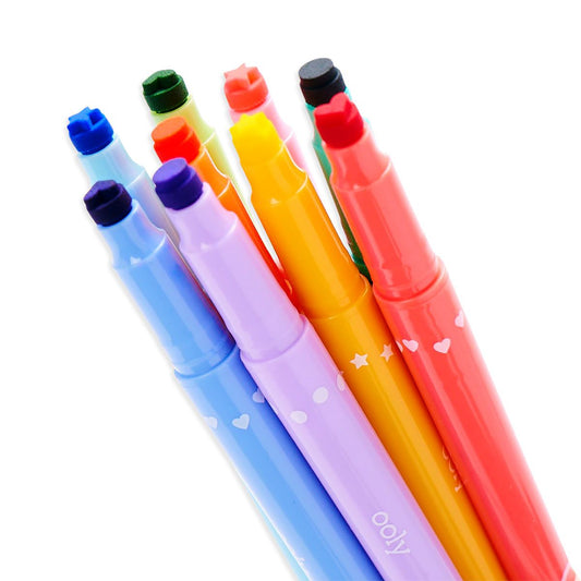 confetti stamp double-ended markers - set of 9