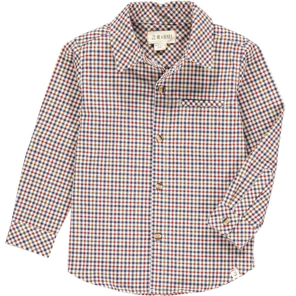 ATWOOD Woven shirt - BROWN/BEIGE PLAID