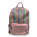 Bari Lynn Shimmer Rainbow Quilted Lavender Light Pink Backpack