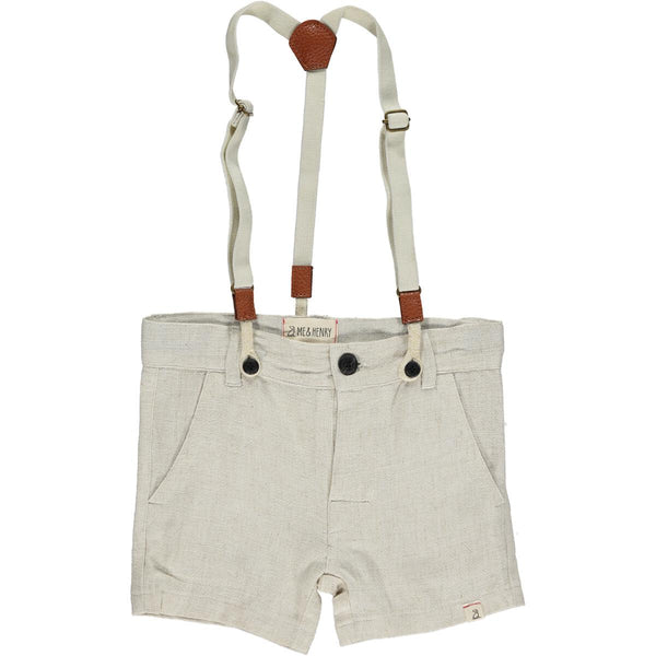 CAPTAIN - Cream shorts with removable suspenders (HB1282d)