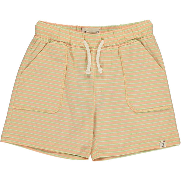 TIMOTHY - Peach/green stripe pique shorts (HB1284d)