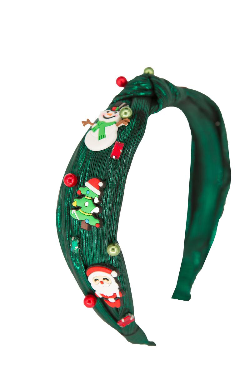 Green Jeweled Charmed Christmas Headand