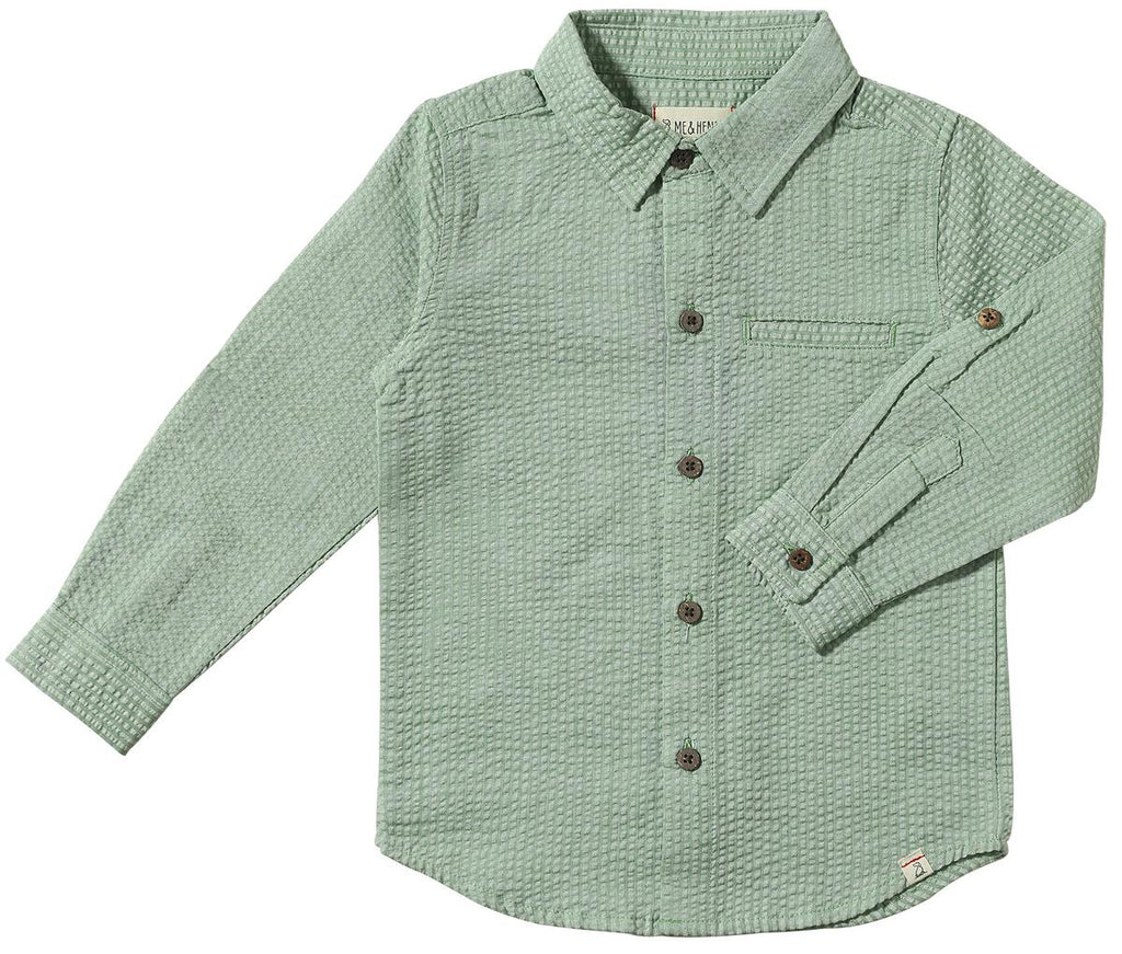 Green Seersucker ATWOOD WOVEN SHIRT