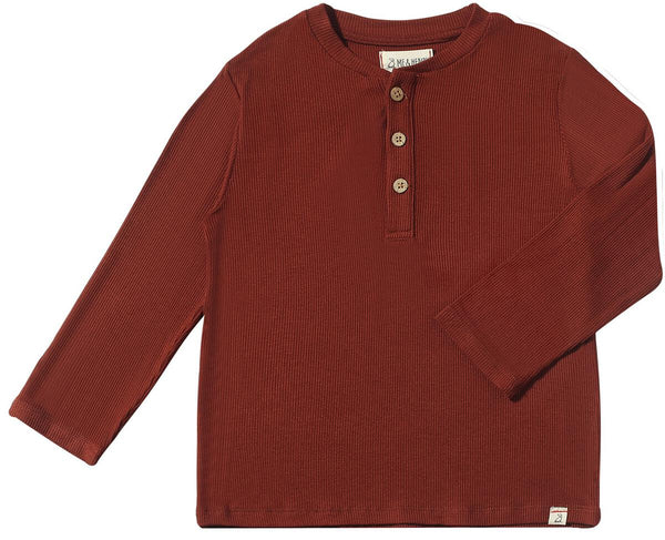 ADAMS RIBBED HENLEY (HB1374B) - RUST