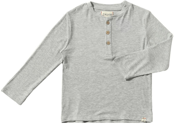 ADAMS RIBBED HENLEY - Light Grey