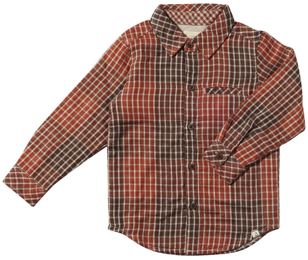 PARKER LINED WOVEN SHIRT - RUST PLAID