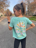 Spread kindness give love bloom front back tween graphic tee