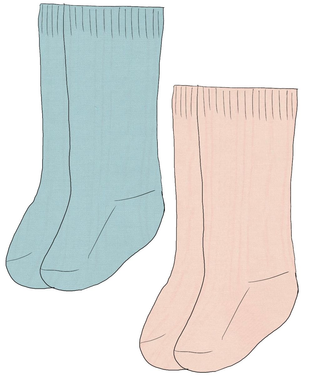 knee-high socks set- MOSS AND LATTE