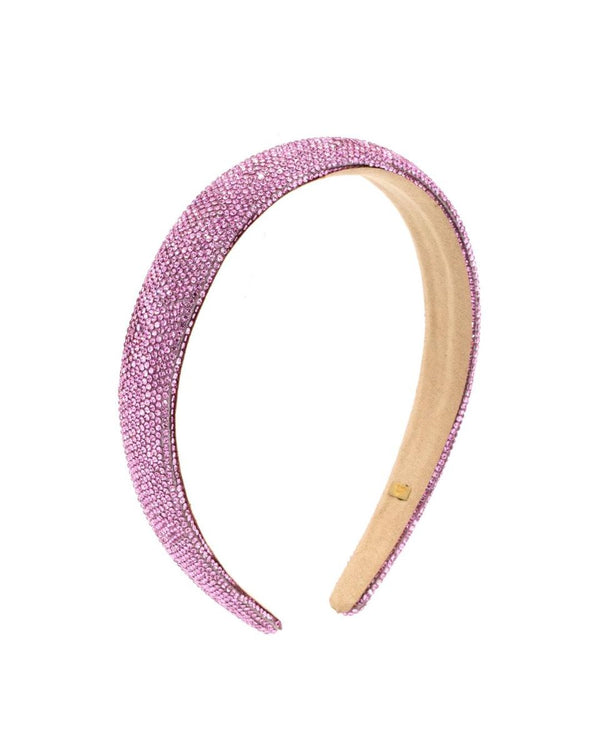 thin fully crystallized headband - pink