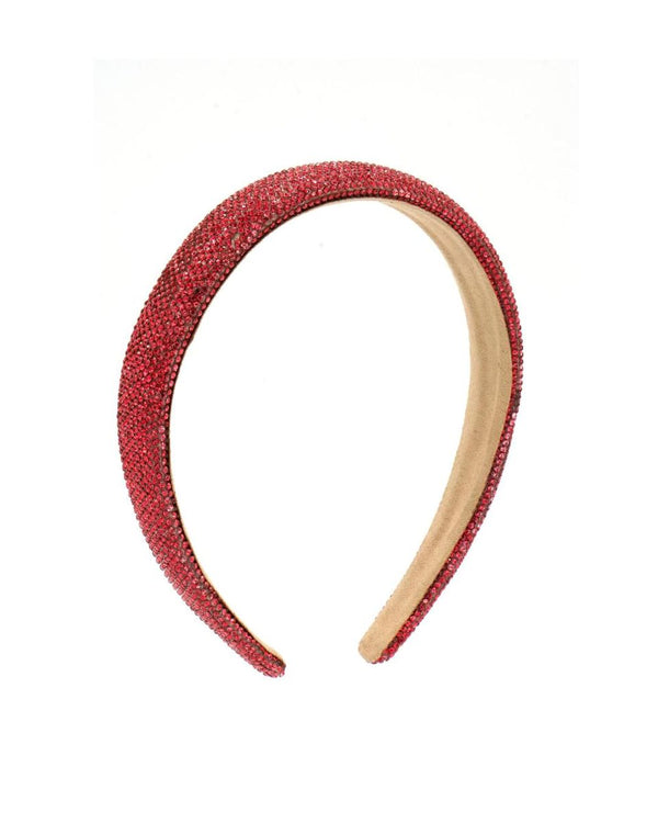 thin fully crystallized headband - RED