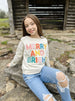 Merry and bright chenille rhinestone holiday graphic tee