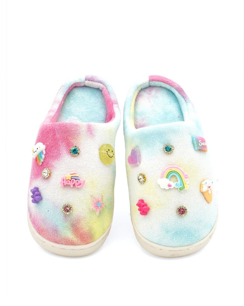 tye dye charm / jeweled slippers