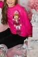 nutcracker sequins, embroidery graphic long sleeve top