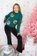 All over sequins christmas ornament box cut sweatshirt