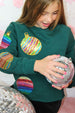 All over sequins christmas ornament box cut sweatshirt