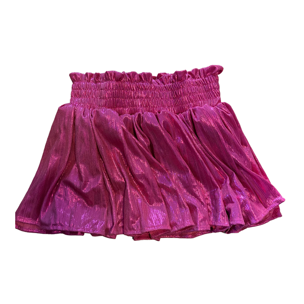 PLISSE SHINE SKORT - HOT PINK