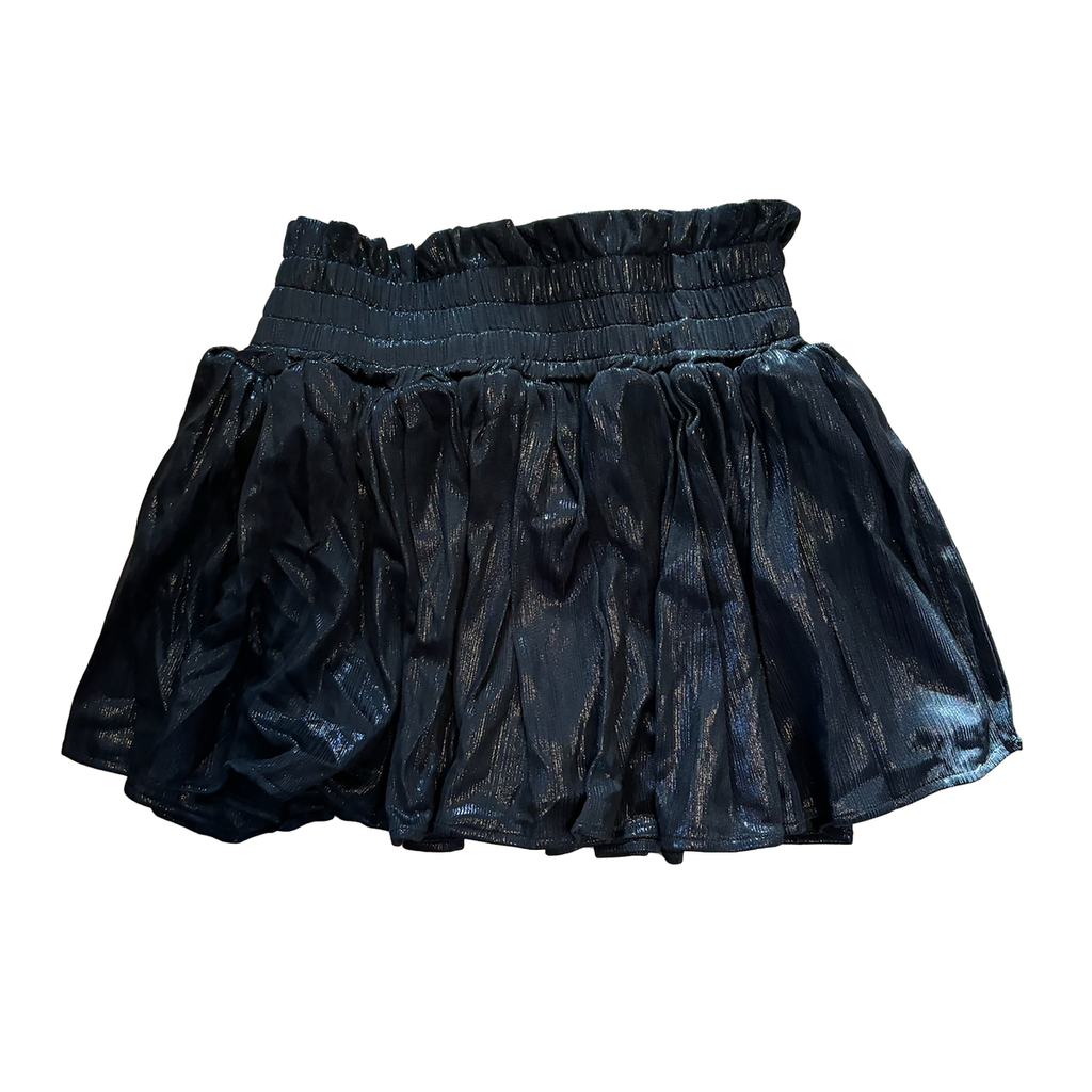 PLISSE SHINE SKORT - Black