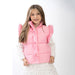 RUFFLE PUFFER VEST W/FRONT BOWS