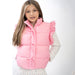 RUFFLE PUFFER VEST W/FRONT BOWS