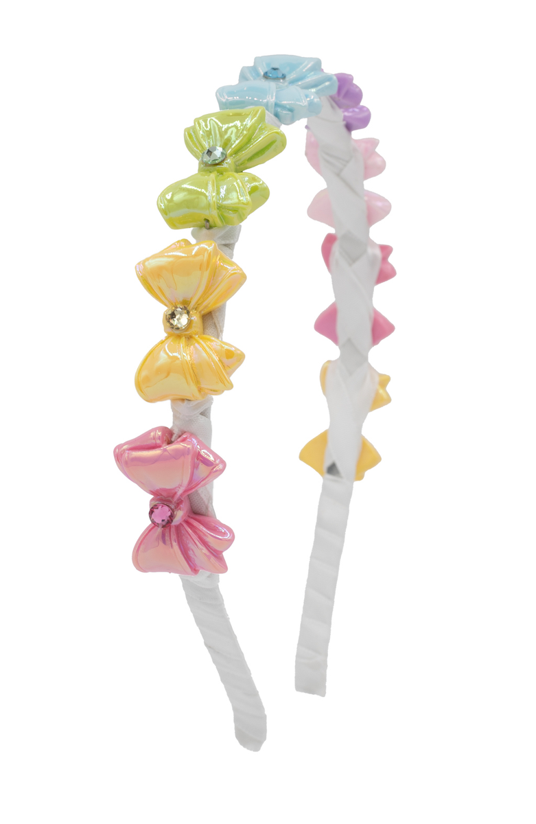 thin crystallized bow tail headband