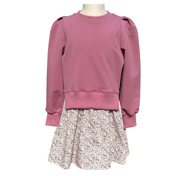 Clara Combo Dress Rose