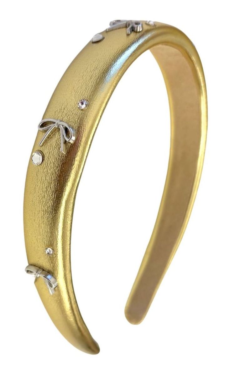 Metallic Bow Thin Padded Headband